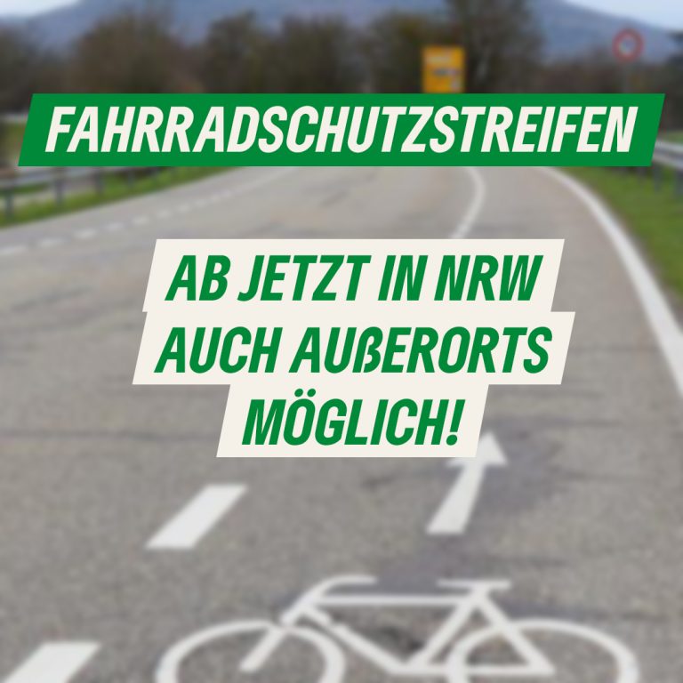 Fahrradschutzstreifen außerorts für NRW